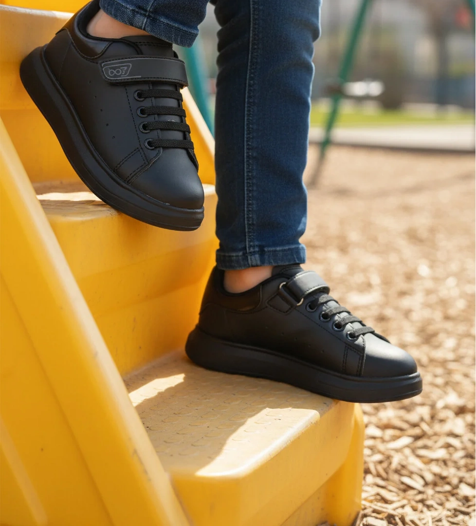 Walkway Walkway 150 F Cırtlı Siyah Unisex Çocuk Spor Ayakkabı Sneaker | Flo Siyah - 1. görsel