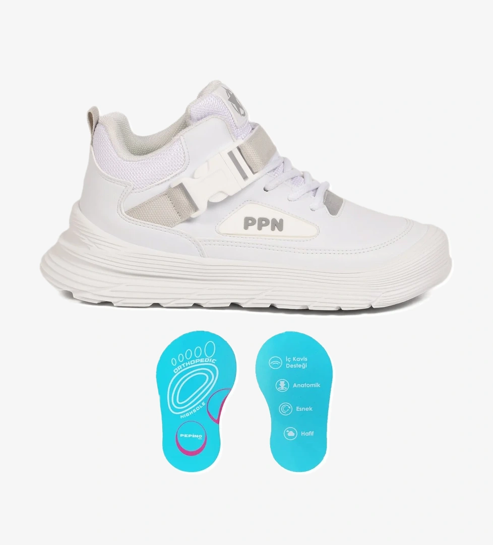 Pepino Pepino Beyaz Cırtlı Erkek Çocuk Hi Sneaker | Flo Beyaz - 1. görsel