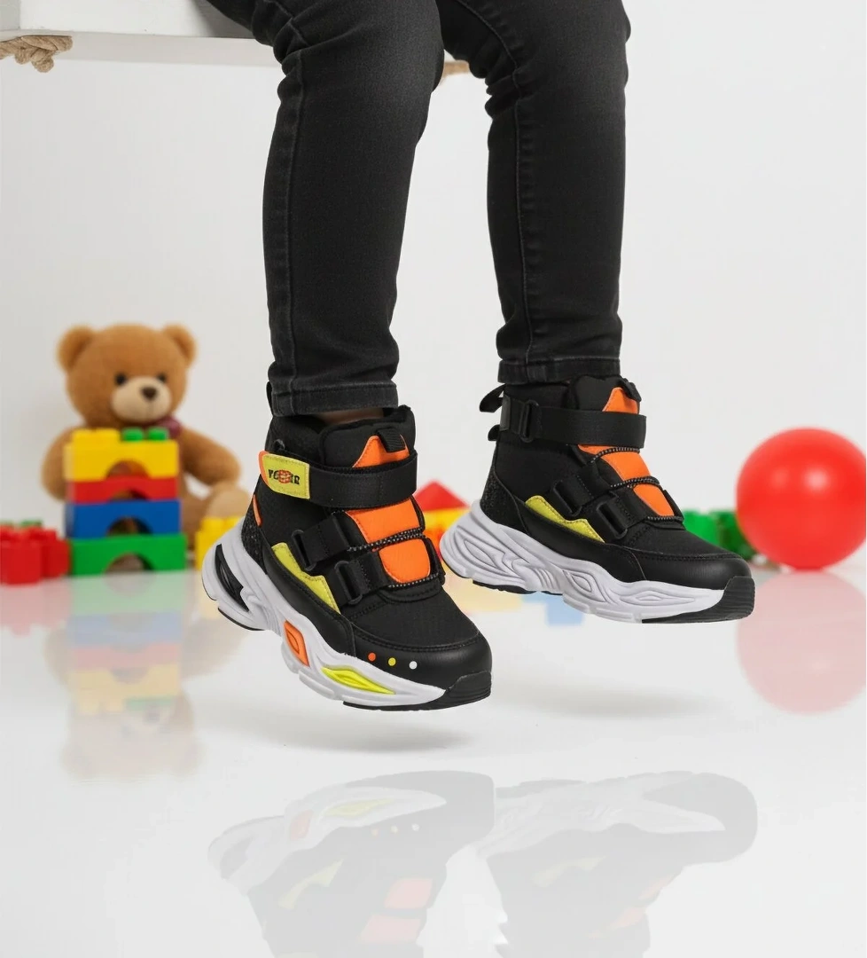 Pepino Pepino Siyah Cırtlı İçi Kürklü Erkek Çocuk Sneaker Bot | Flo Siyah - 1. görsel