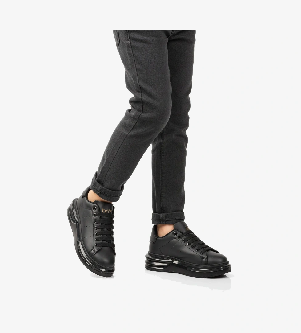 Walkway Walkway Siyah Bağcıklı Unisex Sneaker | Flo Siyah - 1. görsel