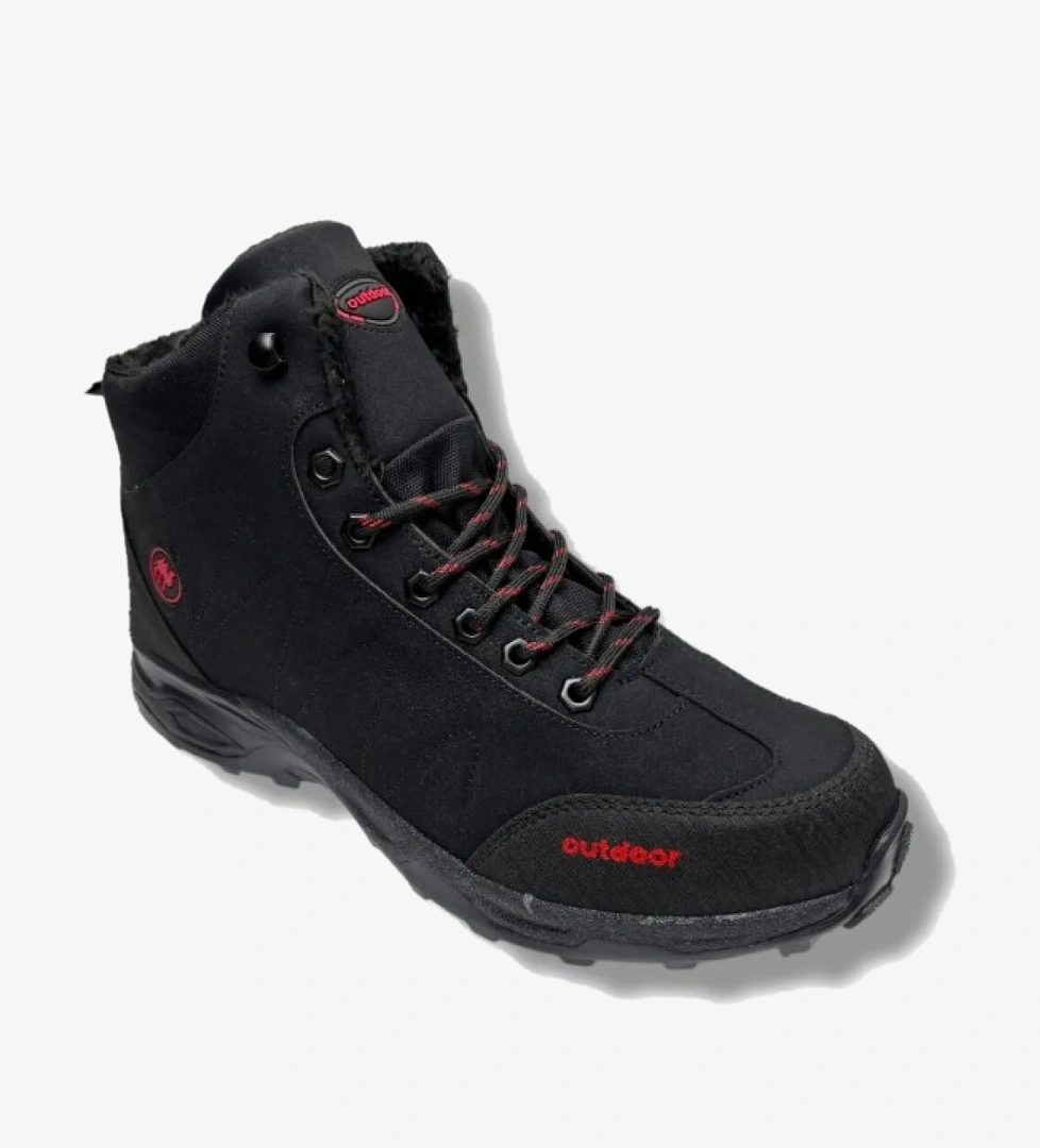 Jagulep Jagulep 4058-26 Anatomik İçi Kürklü Outdoor Erkek Bot Siyah Kırmızı 45-47 Outdoor Ayakkabı | Flo Siyah - 1. görsel