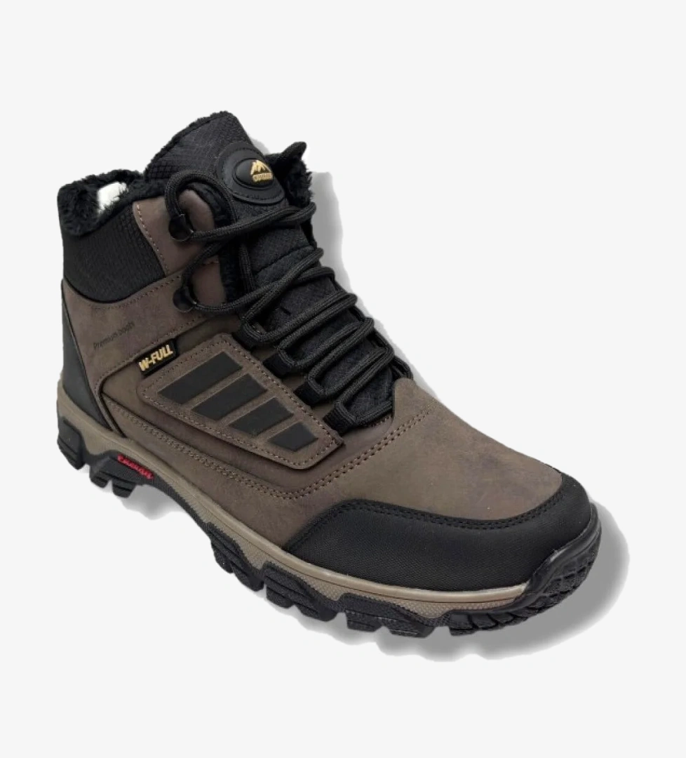 Wanderfull Wanderfull Kahverengi 3022-26 Deri Bağcıklı İçi Kürklü Outdoor Erkek Bot Kahve Siyah Kırmızı 45-47 Outdoor Ayakkabı | Flo Kahverengi - 1. görsel