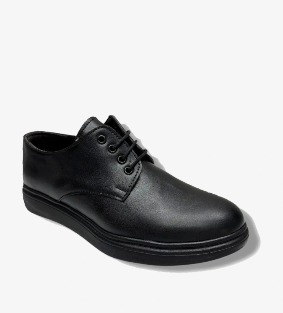 Rasgo Rasgo Siyah 4035-26 Cilt Deri Anatomik Bağcıklı Erkek Çocuk Ayakkabı 37-40 Casual Ayakkabı | Flo Siyah - 1. görsel