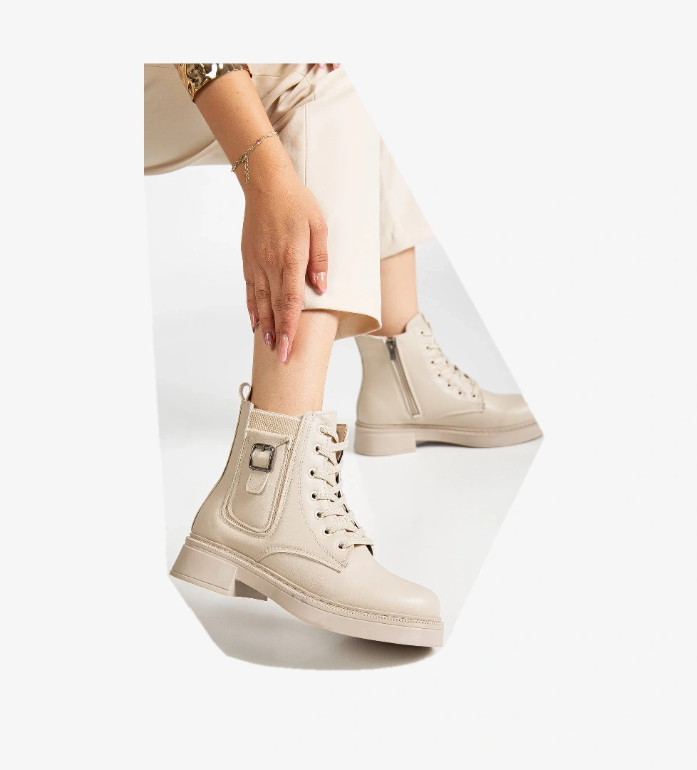 Daxtors Daxtors Bej D1780 Soğuk Geçirmez Kışlık Kadın Bot &amp; Bootie | Flo Bej - 1. görsel