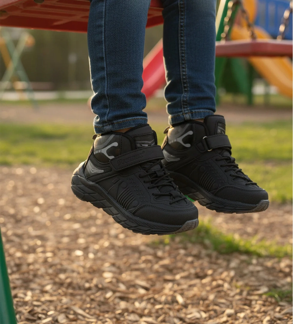 Walkway Walkway 1973 Kaymaz Taban Siyah Cırtlı Erkek Çocuk Bot Flo'da! Siyah - 1. görsel