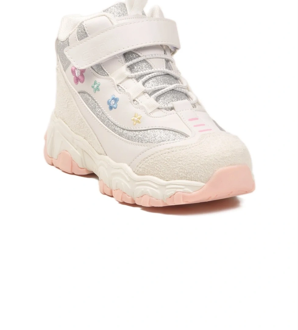 Cool Cool Bella Uzun F Beyaz Cırtlı Desenli Kız Çocuk Spor Ayakkabı Flo'da! Beyaz - 1. görsel