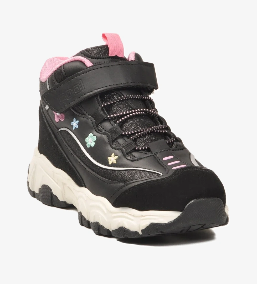 Cool Cool Bella Uzun F Siyah Pembe Cırtlı Desenli Kız Çocuk Spor Ayakkabı Flo'da! Siyah - 1. görsel