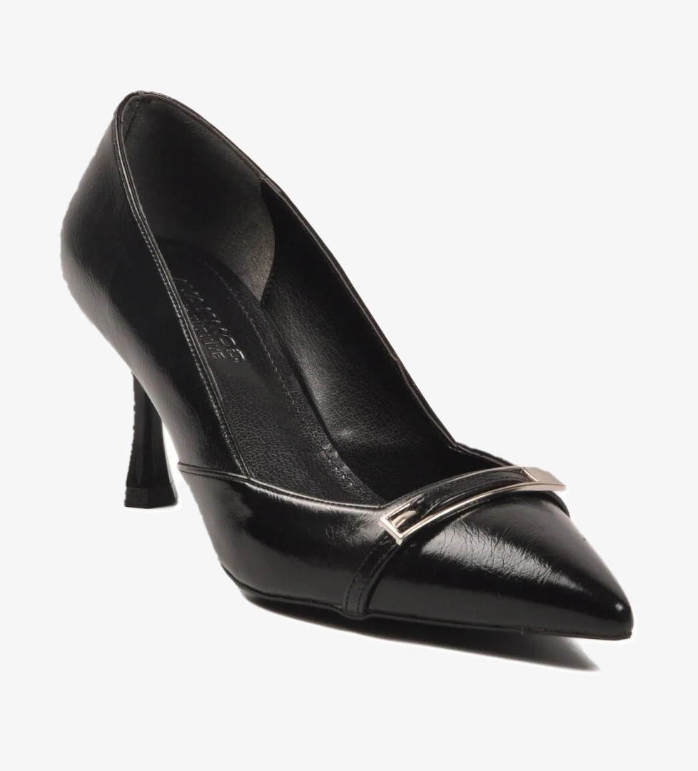 Ayakmod Ayakmod 575040 Z Siyah Kırışık Kadın Topuklu Ayakkabı Klasik Ayakkabı Flo'da! Siyah - 1. görsel