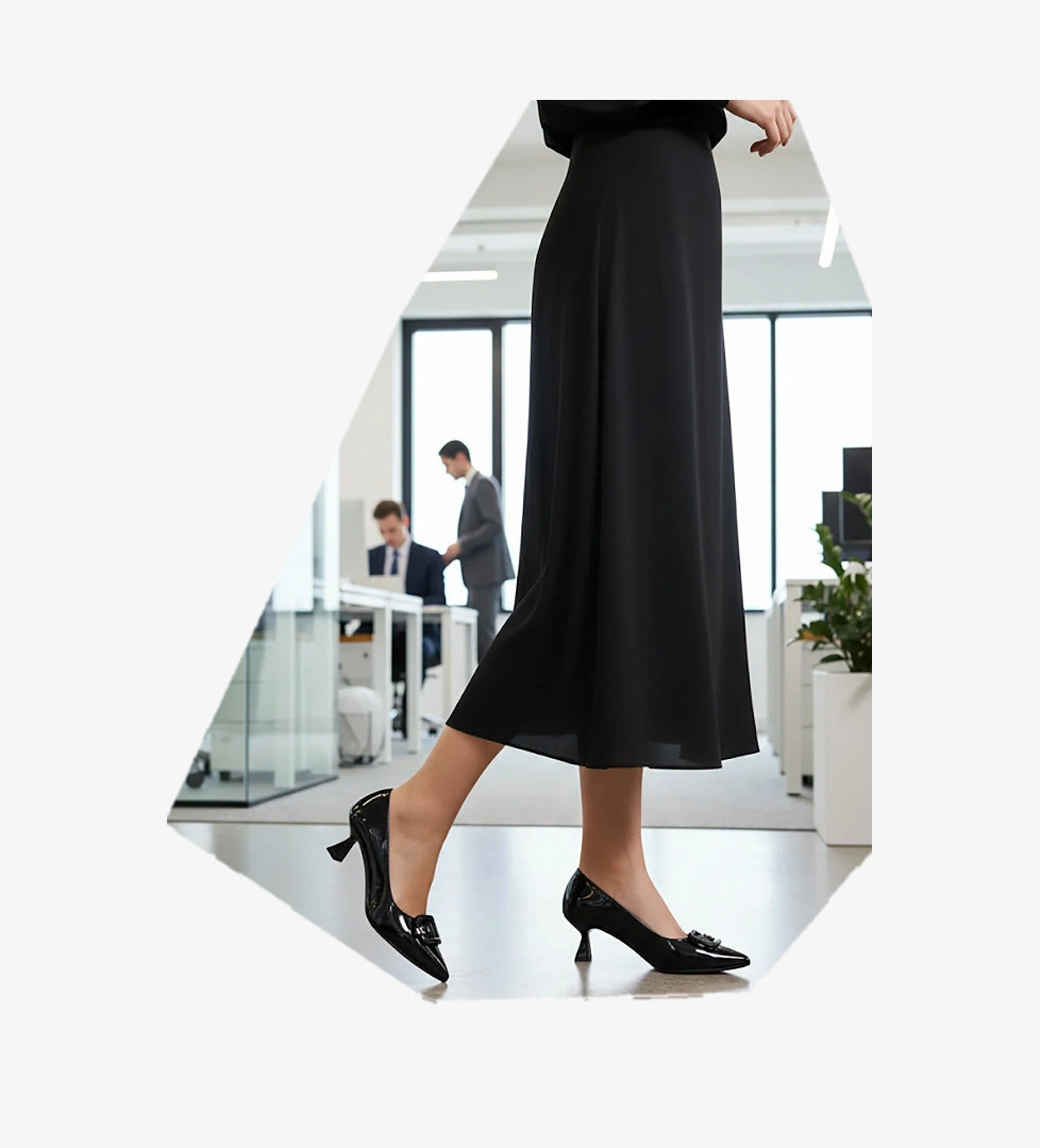 Ayakmod Ayakmod 357189 Z Siyah Kırışık Rugan Kadın Topuklu Ayakkabı Kadın Klasik Ayakkabı Flo'da! Siyah - 1. görsel