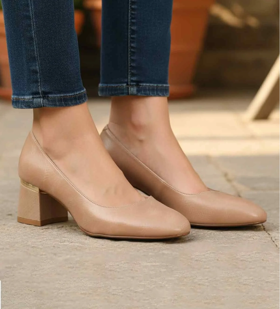 Ayakmod Ayakmod 357184 Z Bej Yılan Kadın Abiye Ayakkabı Klasik Ayakkabı Ofis Ayakkabısı Flo'da! Bej - 1. görsel