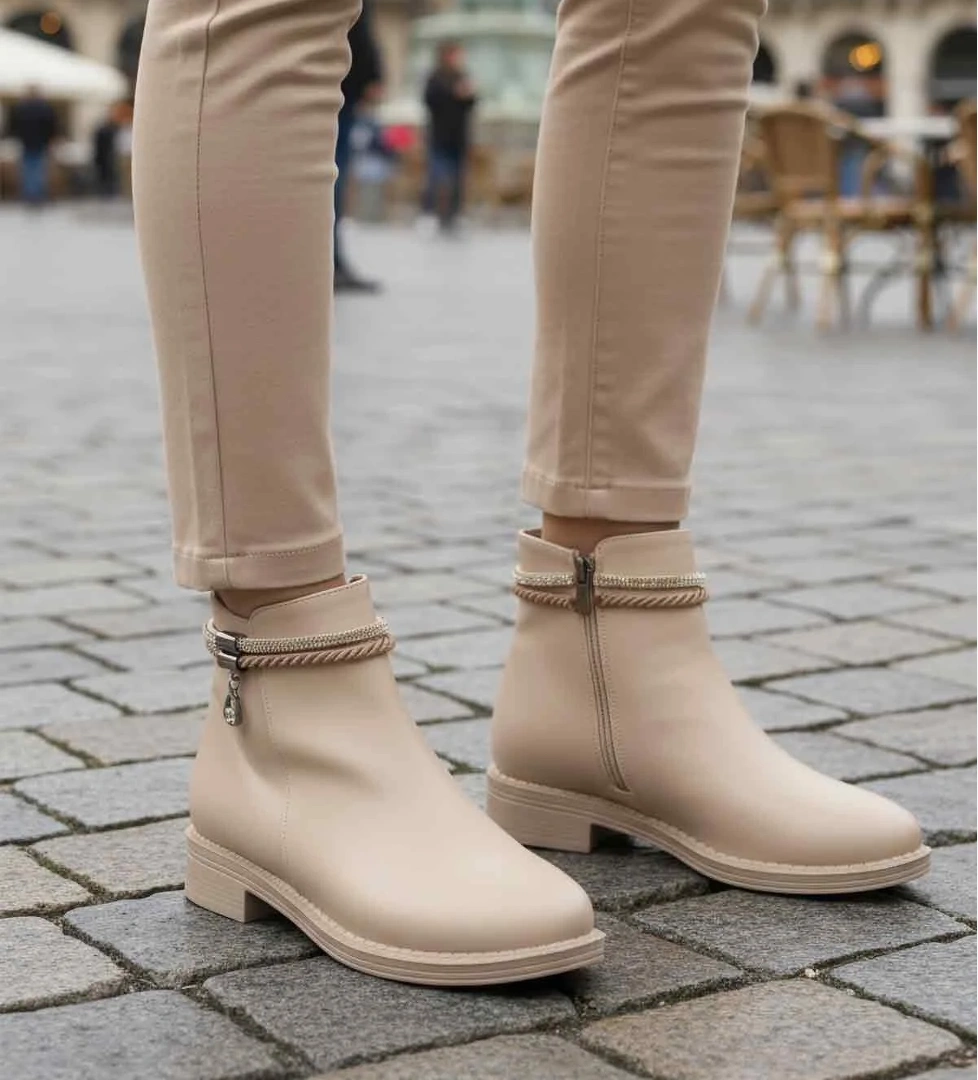 Ayakmod Ayakmod 325126 Z Bej Cilt Kadın Bot Flo'da! Bej - 1. görsel