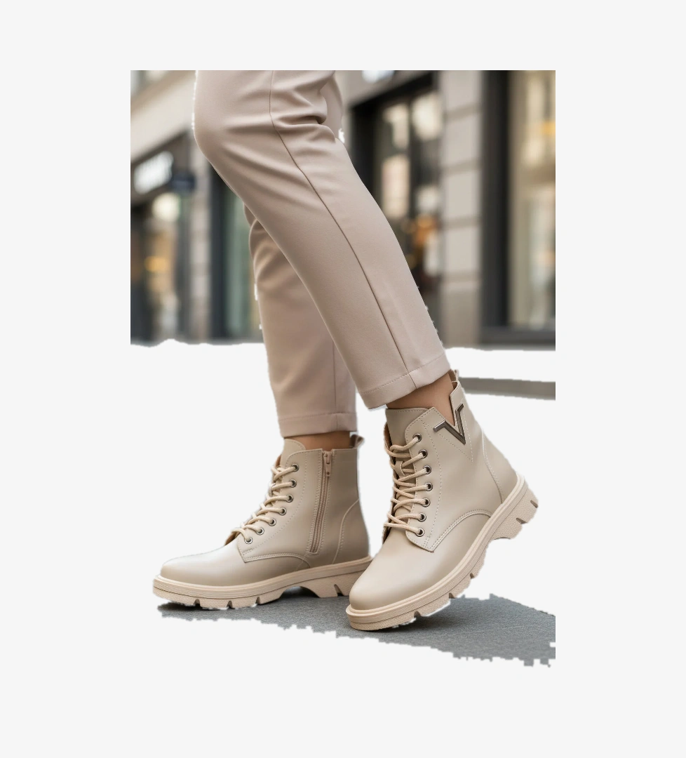 Ayakmod Ayakmod 351071 Z Bej Cilt Kadın Bot Flo'da! Bej - 1. görsel