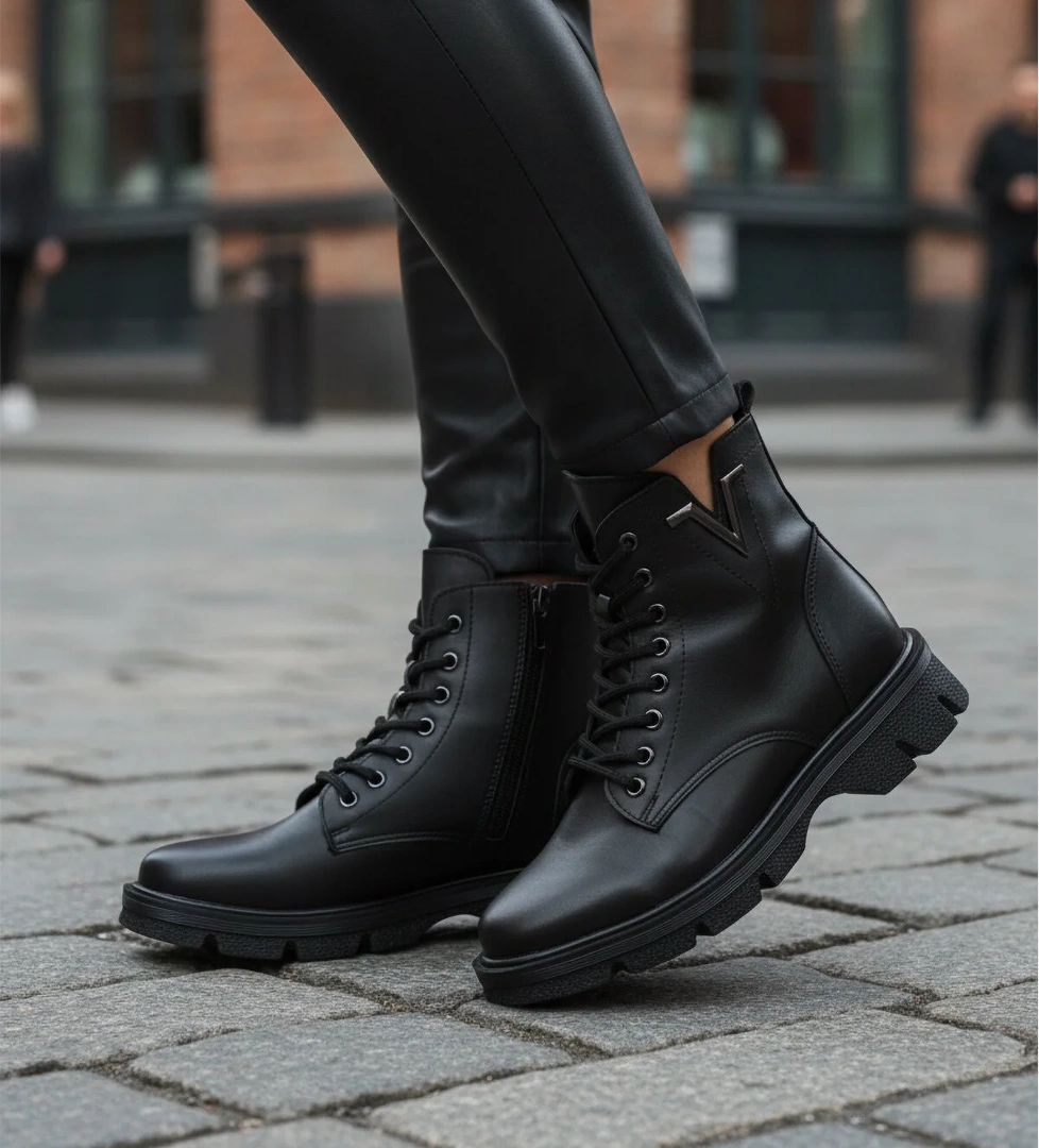 Ayakmod Ayakmod 351071 Z Siyah Cilt Kadın Bot Flo'da! Siyah - 1. görsel