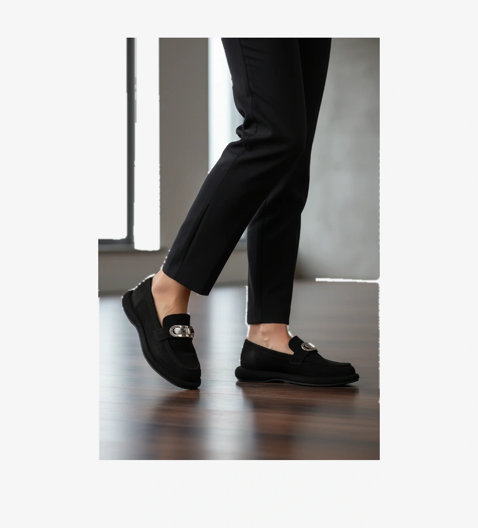 Ayakmod Ayakmod 547828 Siyah Süet Kadın Günlük Ayakkabı Flo'da! Siyah - 1. görsel