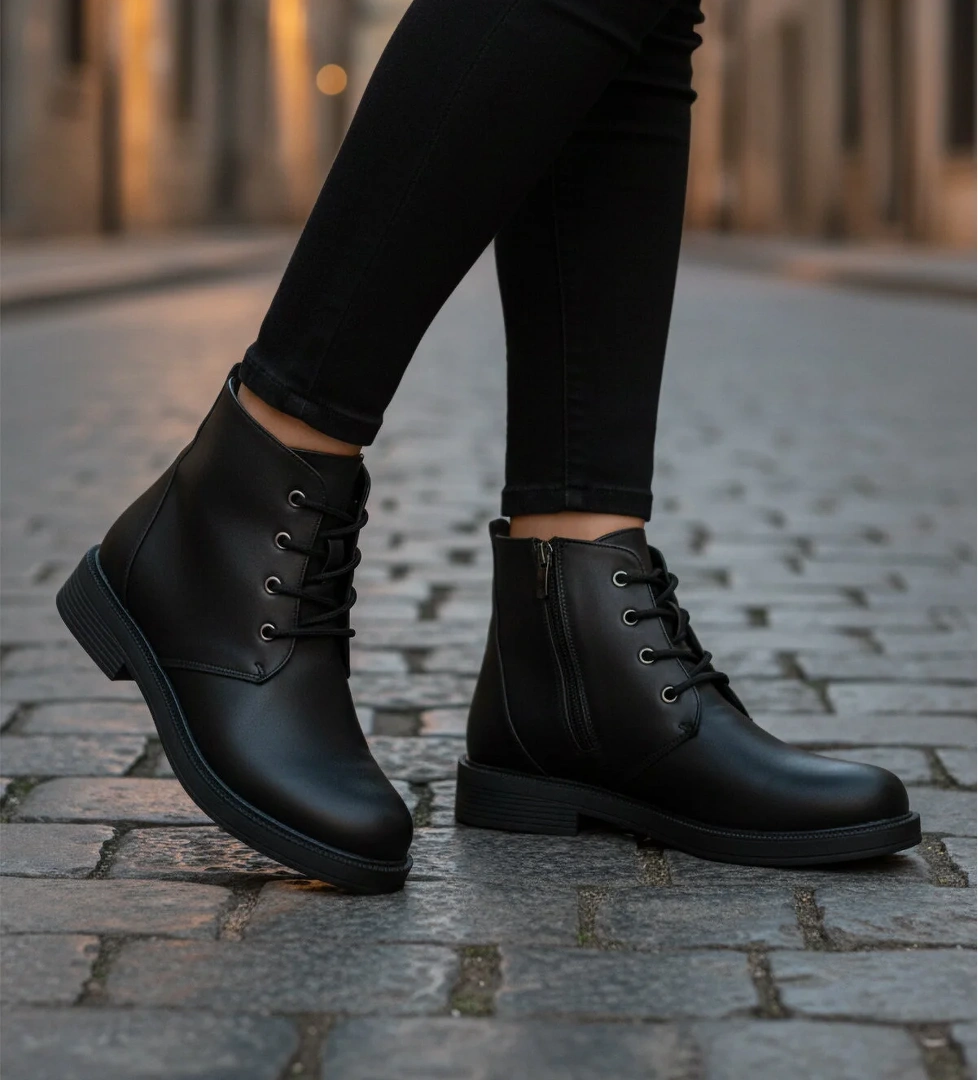 Ayakmod Ayakmod 284098 Z Siyah Cilt Kadın Bot Flo'da! Siyah - 1. görsel