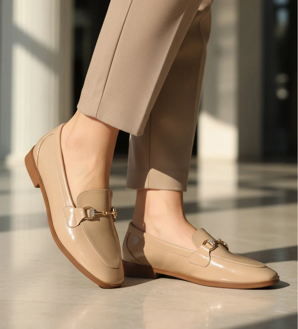 Ayakmod Ayakmod 421025 Z Bej Kırışık Kadın Günlük Ayakkabı Flo'da! Bej - 1. görsel