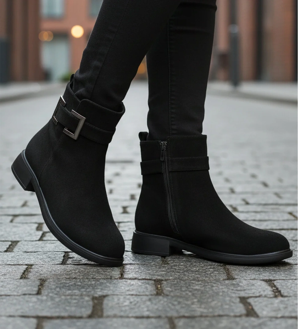 Ayakmod Ayakmod 209144 Z Soğuğa Dirençli Siyah Süet Kadın Bot Flo'da! Siyah - 1. görsel