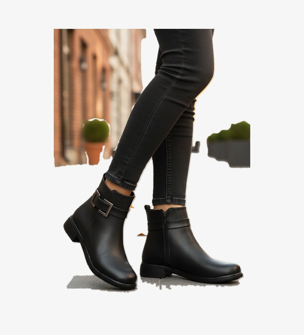 Ayakmod Ayakmod 209144 Z Soğuğa Dirençli Siyah Cilt Kadın Bot Flo'da! Siyah - 1. görsel