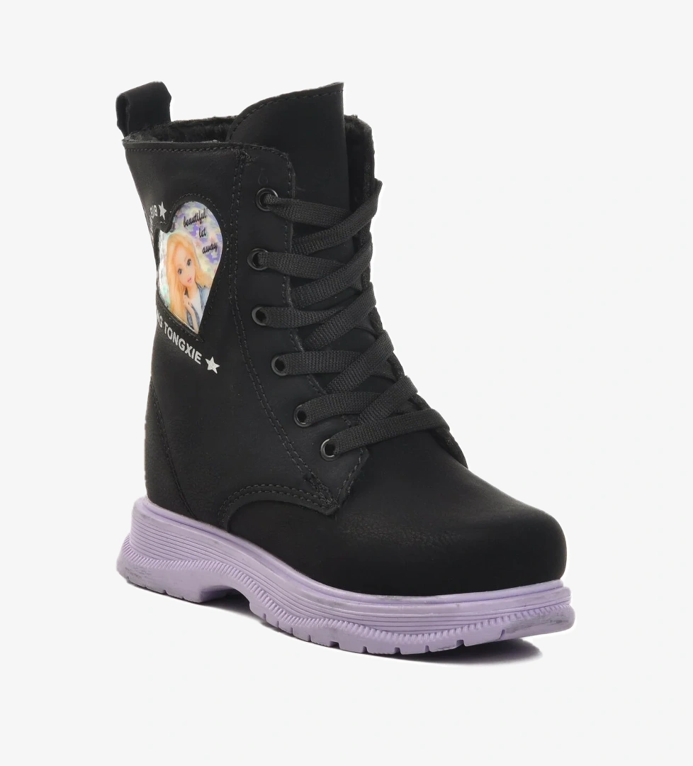 Walkway Walkway Leonis P Siyah Lila Polarlı Kaymaz Kız Çocuk Bot Flo'da! Siyah - 1. görsel