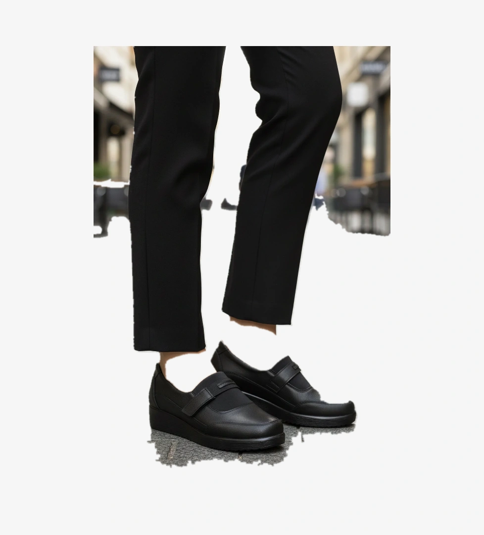 Ayakmod Ayakmod 293127 Z Siyah Cilt Kadın Günlük Ayakkabı Flo'da! Siyah - 1. görsel