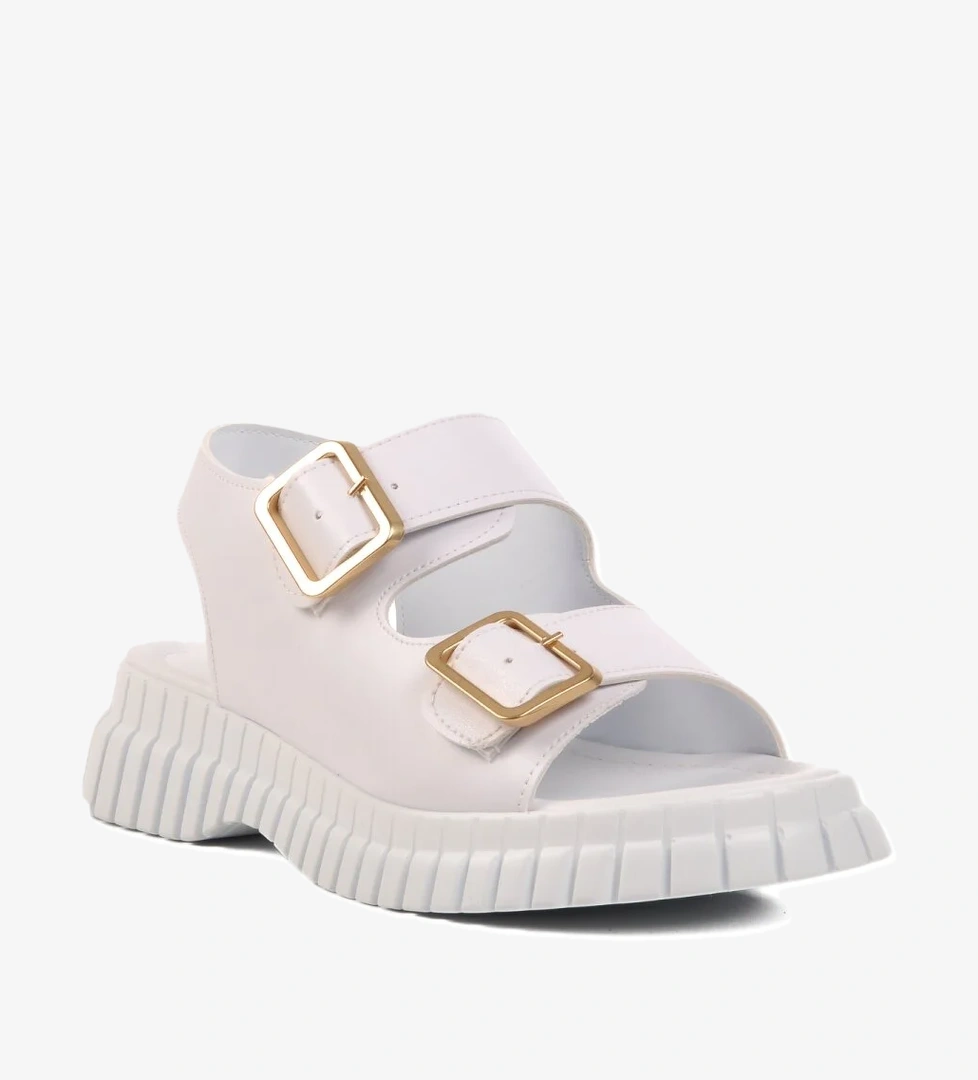 Ayakmod Ayakmod 261176 Z Beyaz Kadın Sandalet Flo'da! Beyaz - 1. görsel