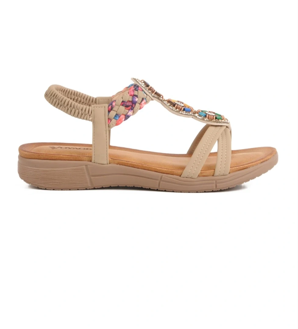 Voyager Voyager B096 Z Bej Kadın Sandalet Flo'da! Bej - 1. görsel