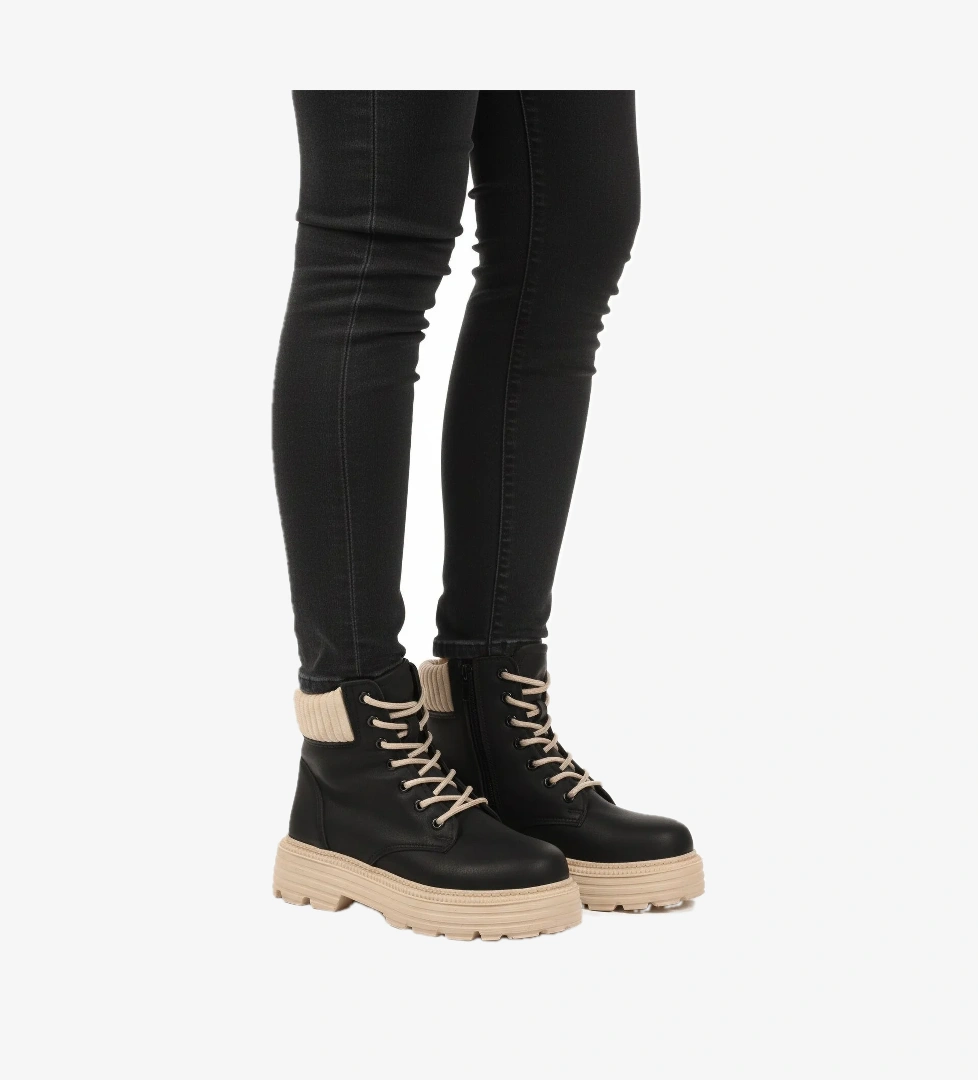 Ayk S Ayk S Ayk's Serpa 5200 Z Siyah-Bej Kadın Bot Flo'da! Siyah - 1. görsel