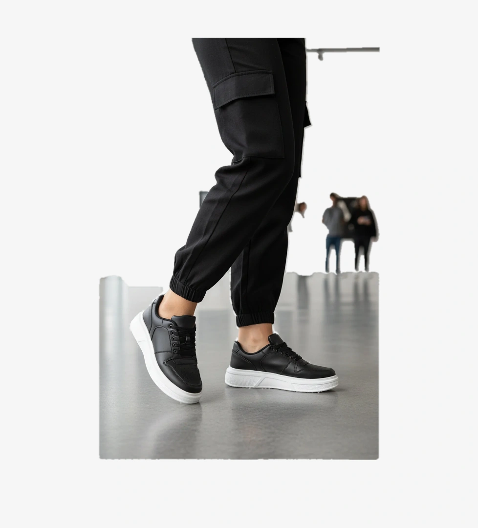 Ayk S Ayk S AYK'S Aper Siyah-Beyaz Bağcıklı Unisex Spor Ayakkabı Flo'da! Siyah - 1. görsel