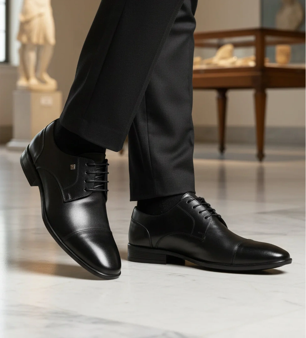 Fosco Fosco 2807 Hakiki Deri Siyah Erkek Klasik Ayakkabı Flo'da! Siyah - 1. görsel