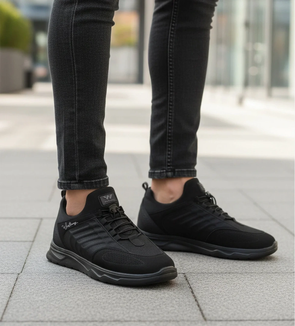 Walkway Walkway Dong 2534 M Siyah-Siyah Erkek Spor Ayakkabı Flo'da! Siyah - 1. görsel