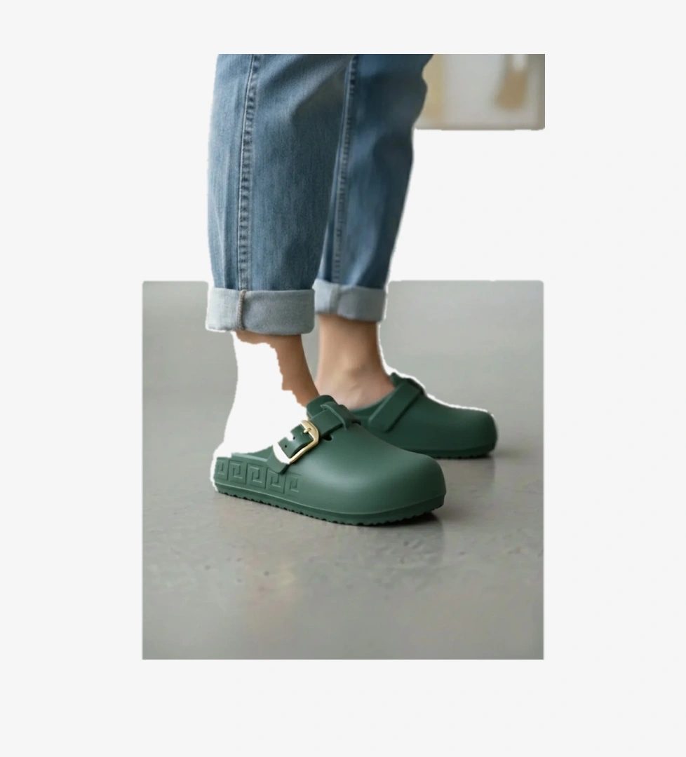 Vojo Vojo Yeşil Lov Tokalı Ortopedik Yumuşak Hafif Taban Kadın Terlik Flo'da! Yeşil - 1. görsel