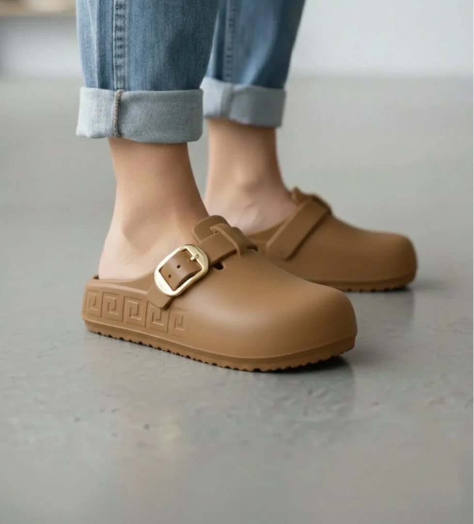 Vojo Vojo Lov Tokalı Ortopedik Yumuşak Hafif Taban Kadın Terlik Flo'da! Taba - 1. görsel