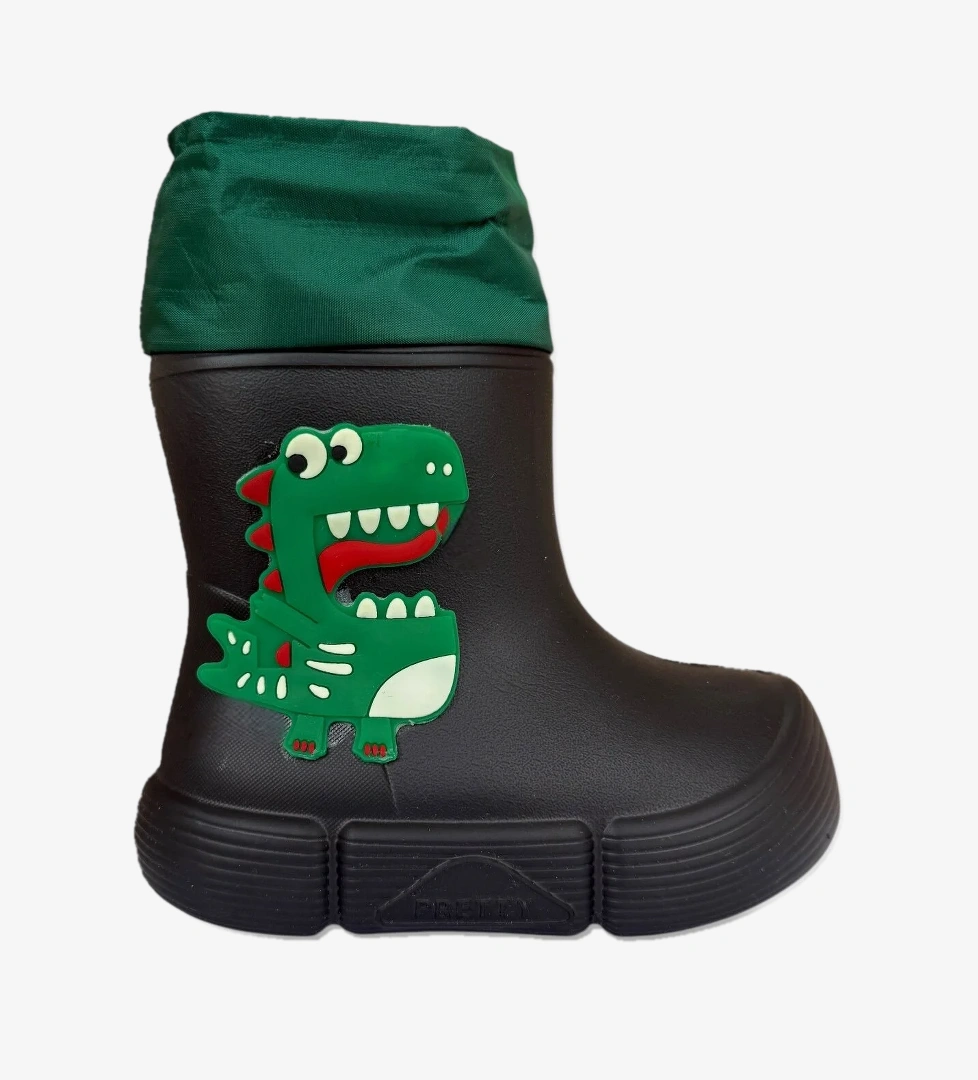 Khayt Khayt Siyah Fluffy Light Su Geçirmez Tüylü Sıcak Astar Çocuk Yağmur Botu Flo'da! Siyah - 1. görsel