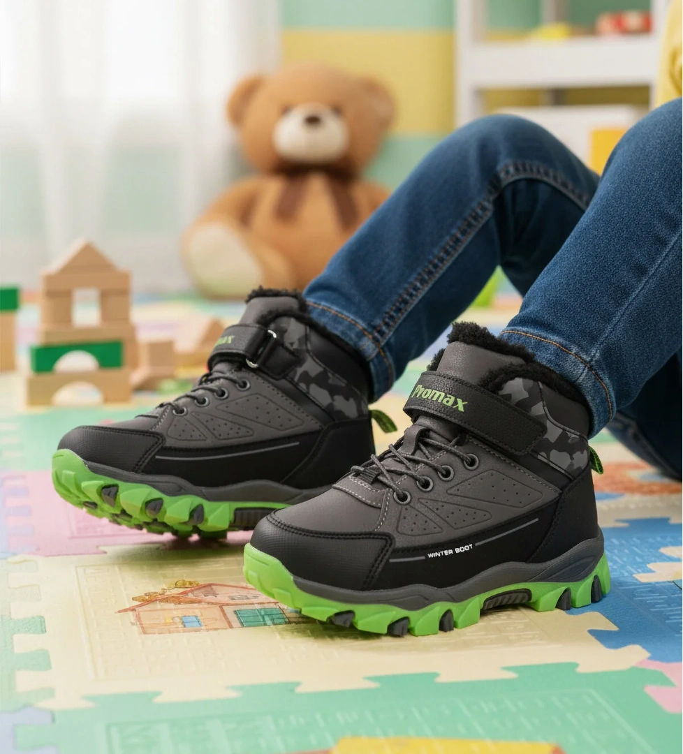 Promax Promax Çok Renkli 2082 Cırtlı Kürklü Kaymaz Füme-Yeşil Erkek Çocuk Bot Flo'da! Çok Renkli - 1. görsel