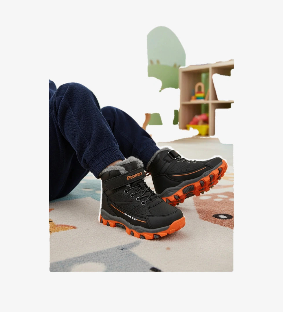 Promax Promax 2082 Cırtlı Kürklü Kaymaz Siyah-Turuncu Erkek Çocuk Bot Flo'da! Siyah - 1. görsel