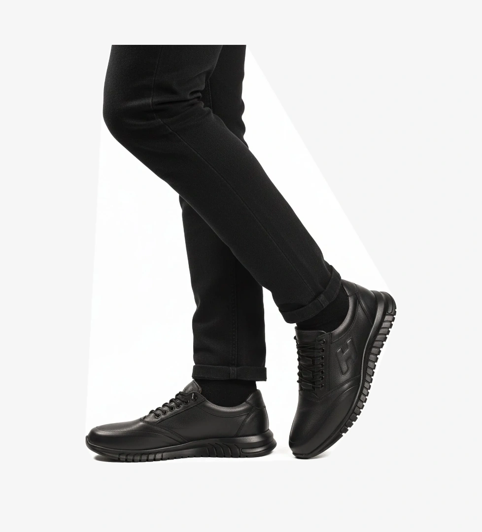 Ayakmod Ayakmod 315 Bağcıklı Jel Taban Deri Anatomik Siyah Erkek Günlük Ayakkabı Flo'da! Siyah - 1. görsel