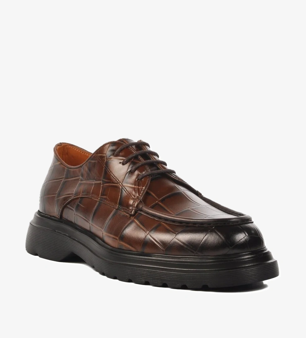 Ayakmod Ayakmod Kahverengi Premium 187 Hakiki Deri Kahve Kroko Erkek Klasik Ayakkabı Flo'da! Kahverengi - 1. görsel