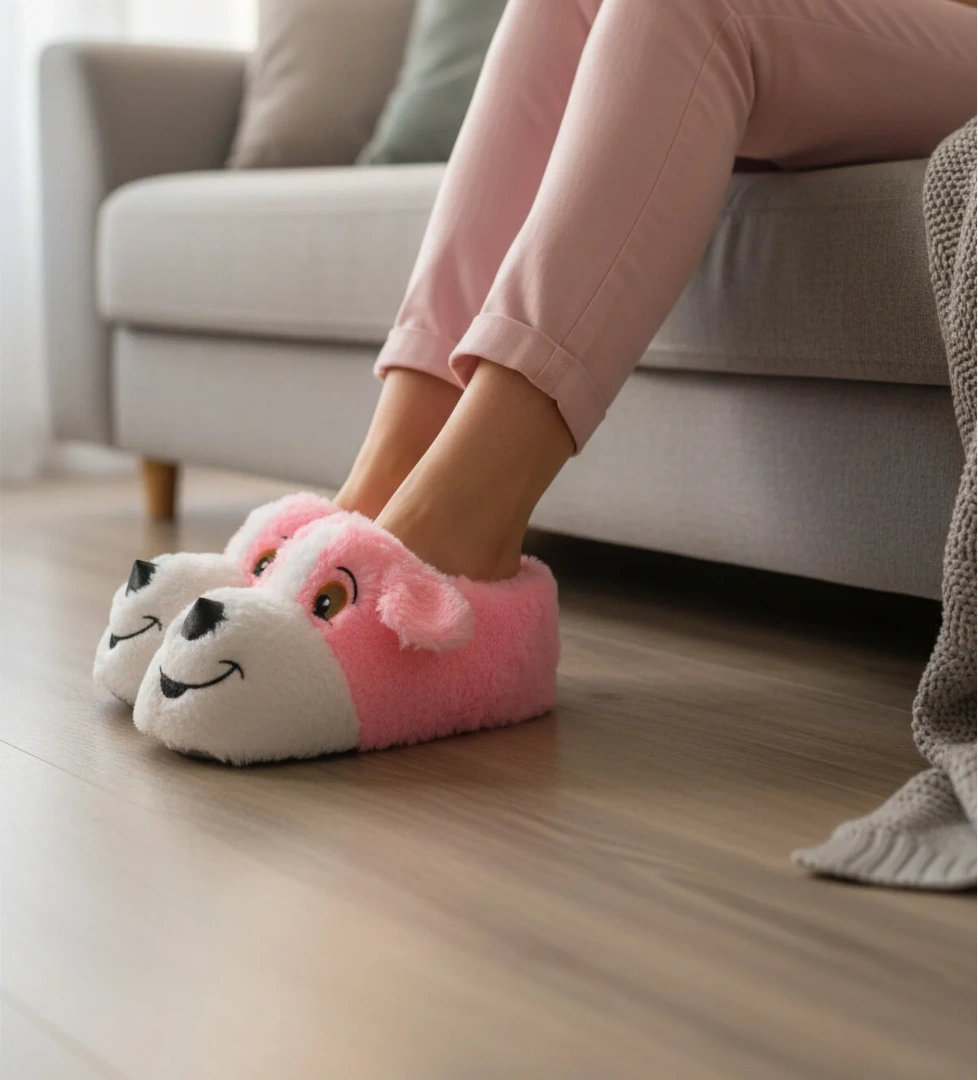 Ayakmod Pembe Ayakmod Köpek Desenli