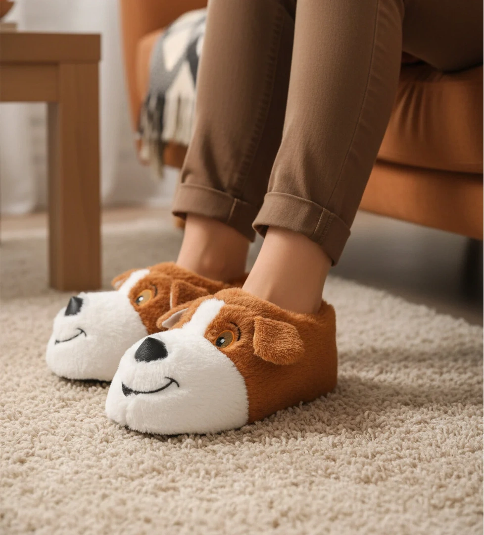 Ayakmod Kahverengi Ayakmod Köpek Desenli