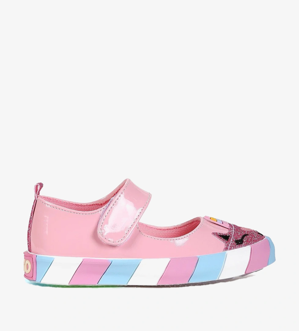 Kiko Kids Beyaz Kiko Kids Gilan Cirtli Işıklı Kız Çocuk Babet Ayakkabı