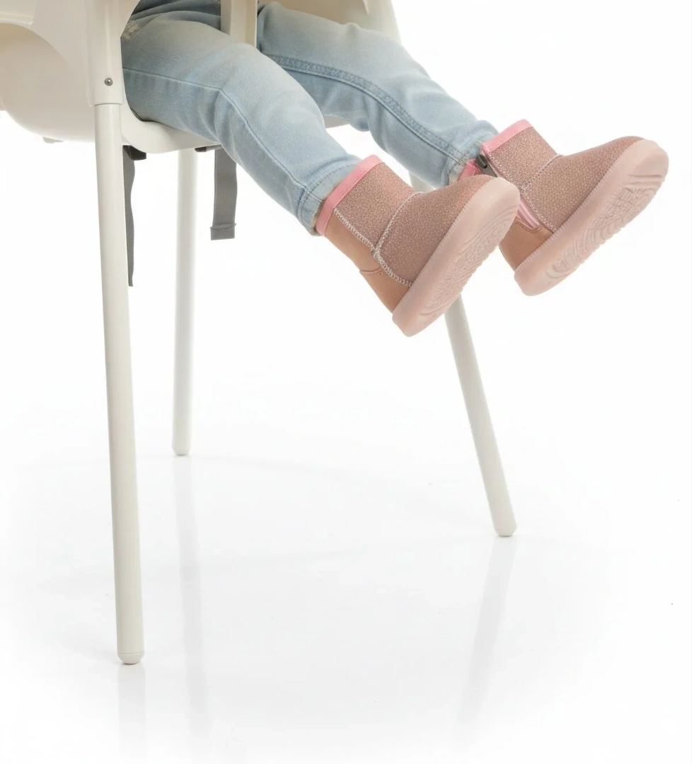 Ayakmod Pembe Simli İçi Kürklü Fermuarlı Bebek Bot 1212 B