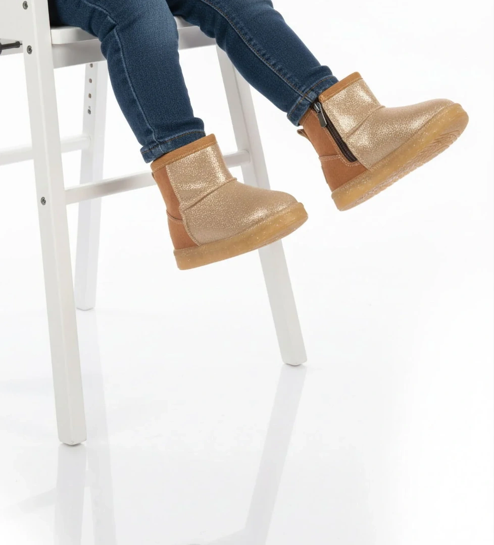 A Spor Siyah A Spor Aspor Taba İçi Kürklü Fermuarlı Kız Bebek Düz Bot