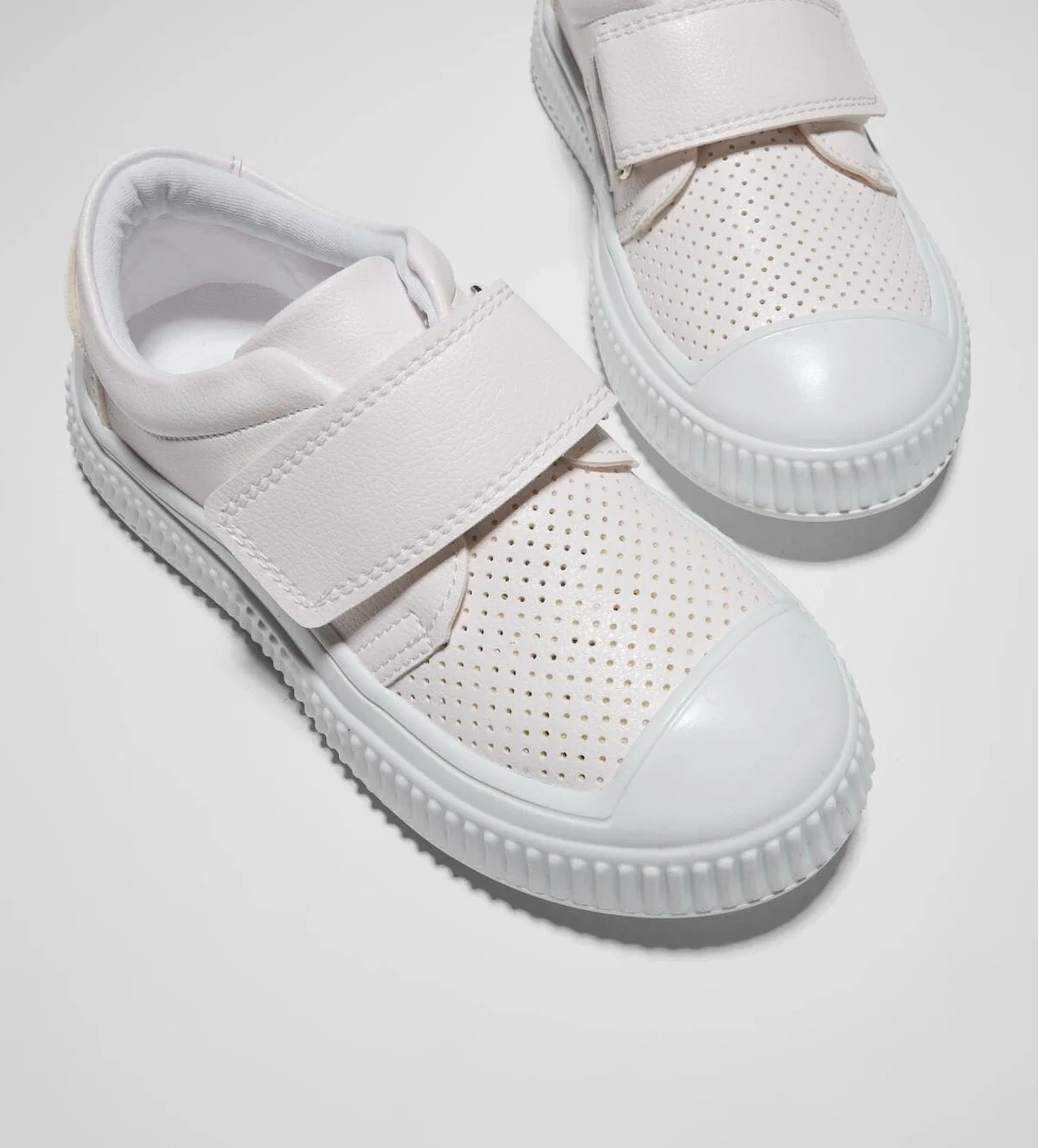 Tonny Black Çocuk Unisex Beyaz Çoçuk Cırtlı Rahat Kalıp Sneaker