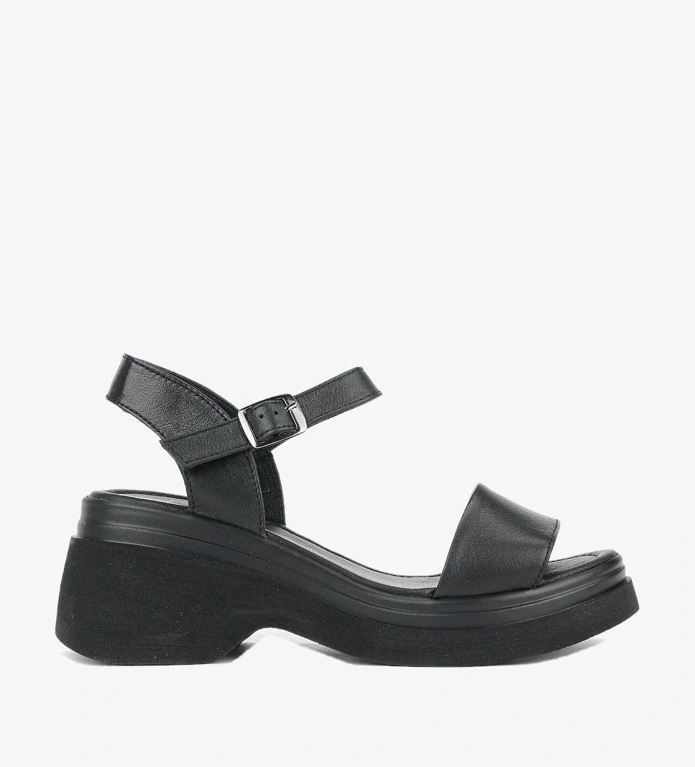 Ziya Siyah Ziya Hakiki Kadın Deri Topuklu Sandalet 161992Z64028