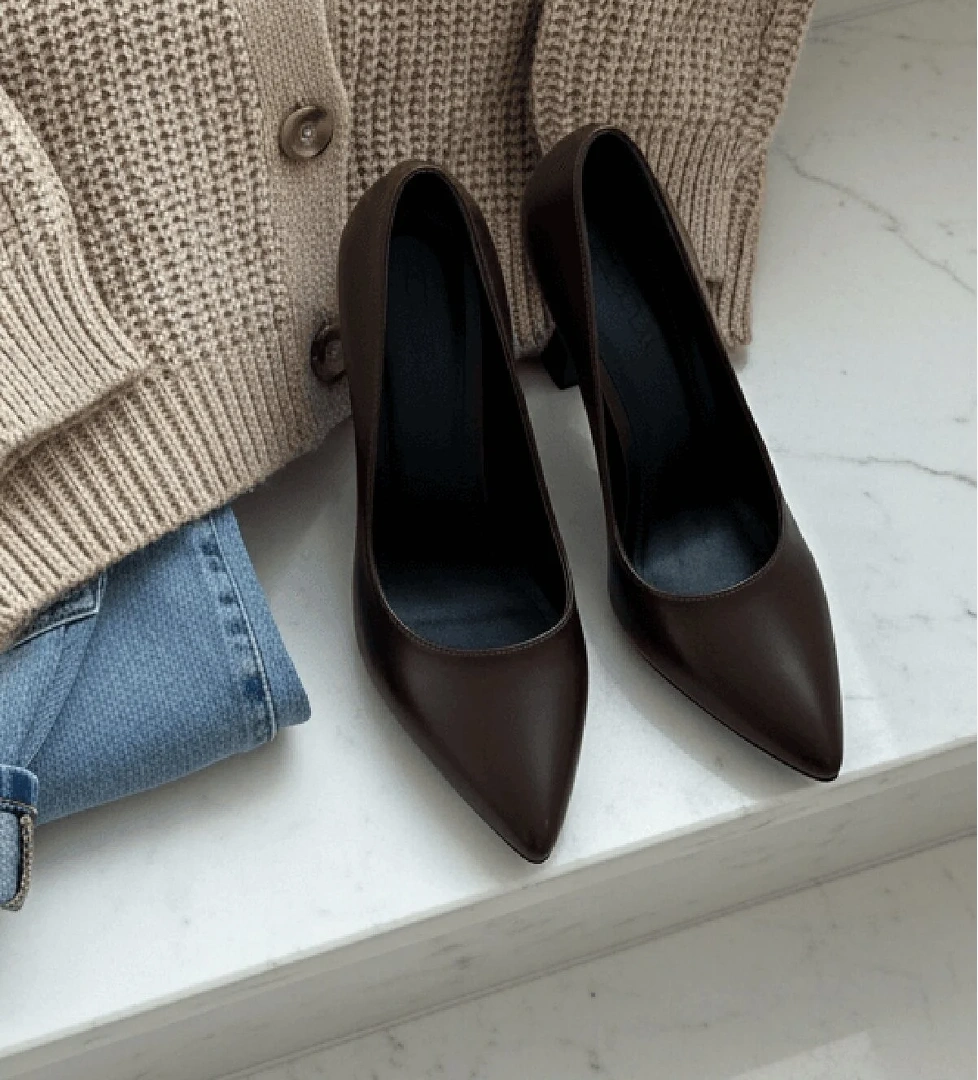Divolya Vest Kahverengi (8 cm) Topuk Boyu Günlük Kullanım Stiletto