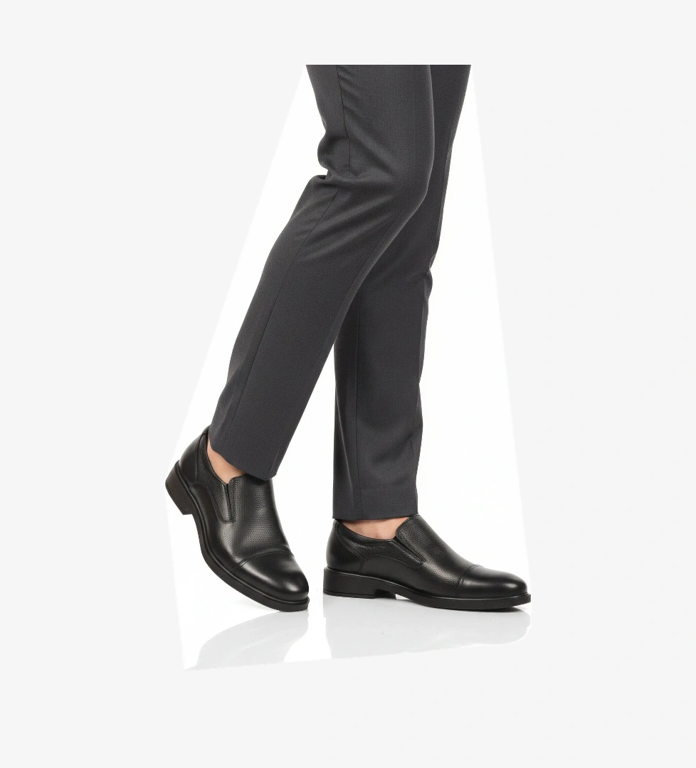 A Spor Siyah A Spor Aspor Hakiki Deri Erkek Klasik Ayakkabı