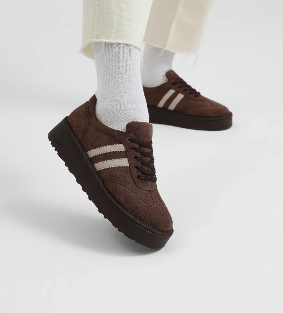 Tonny Black Kahverengi Tonny Black Süet Rahat Kadın Kadın Kalıp Sneaker