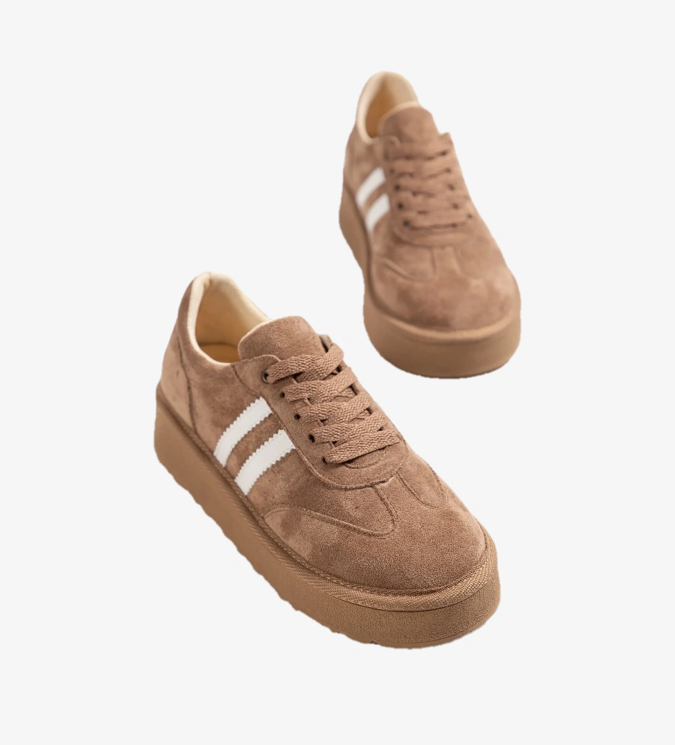 Tonny Black Kahverengi Tonny Black Süet Rahat Kadın Kadın Kalıp Sneaker