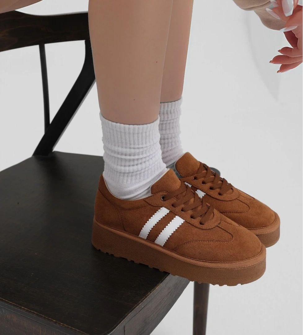 Tonny Black Kahverengi Tonny Black Süet Rahat Kadın Kadın Kalıp Sneaker