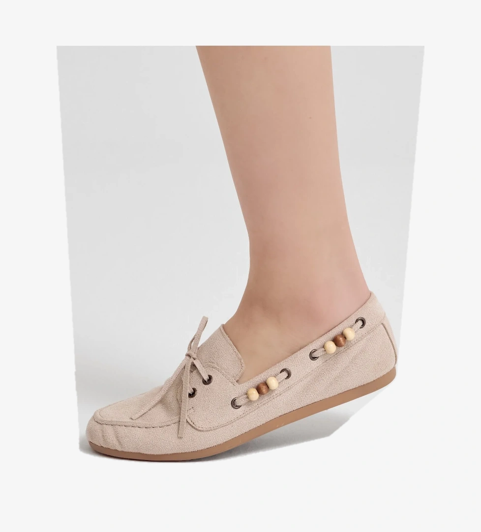 Tonny Black Kahverengi Tonny Black Rahat Kalip Kadın Boncuk Detaylı Günlük Babet